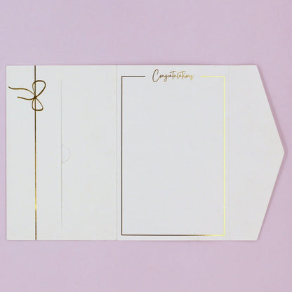 Inside pocket congratulations wedding gift envelope. 
