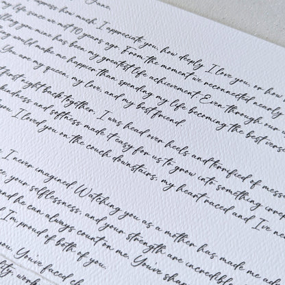 Personalised Love Letter Next Business Day Delivery Guaranteed for Wife or Husband with Custom Calligraphy - Love note for Valentines Day