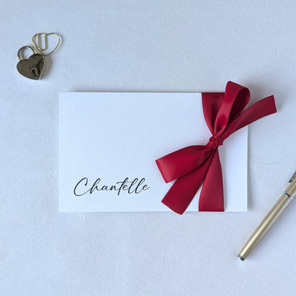 Personalised valentines day love letter with custom printed calligraphy name