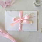 Luxury Birthday Cards for Her with pink ribbon and gift pocket. Birthday Money wallet