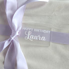 Luxury Personalised acrylic gift tag with custom vinyl lettering and free ribbon 
