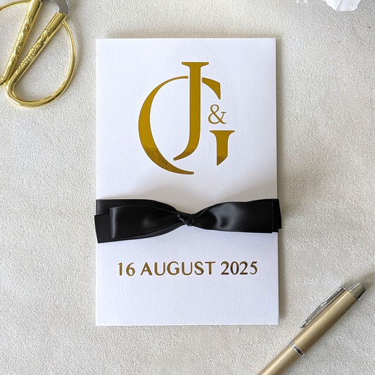 Custom Modern Monogram Envelope for Wedding Money Gift