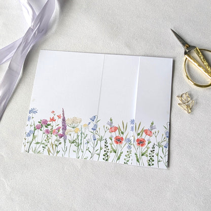 Print at Home Floral Greeting Card with optional pocket for the gift card or gift voucher