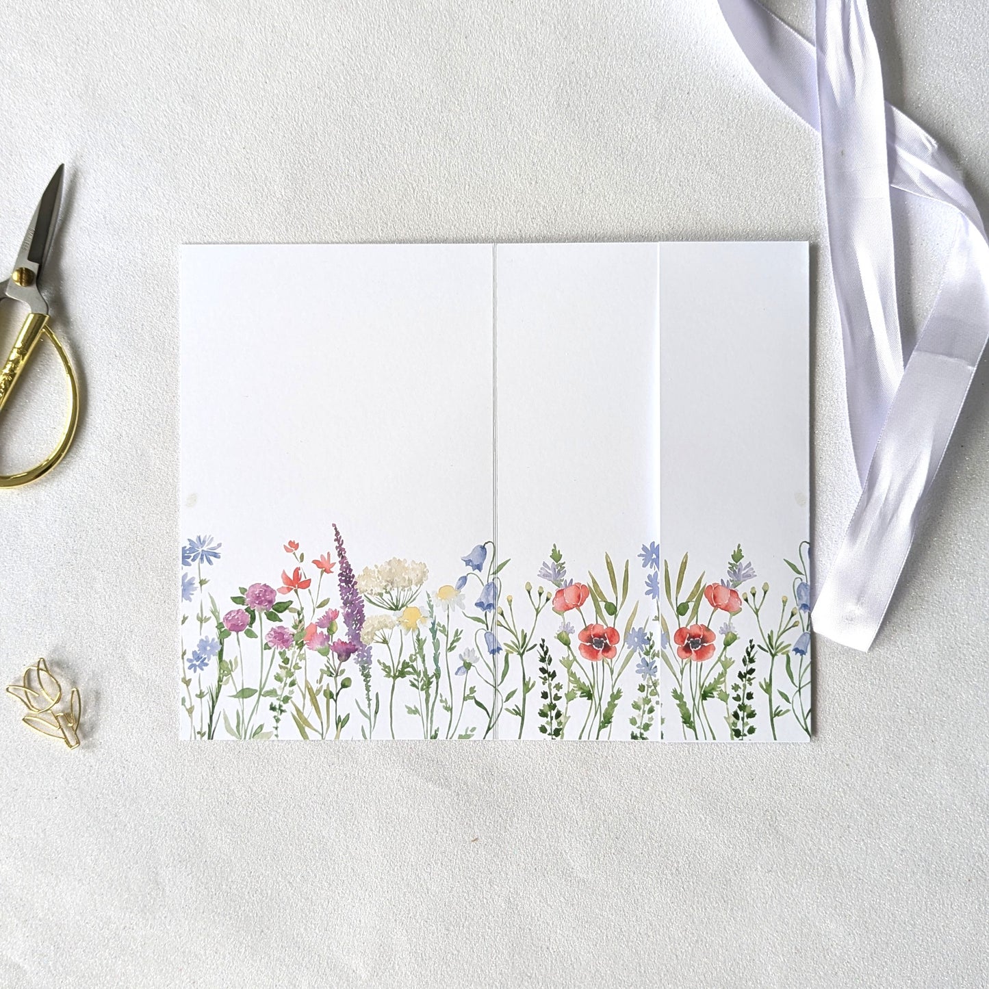 Print at Home Floral Greeting Card with optional pocket for the gift card or gift voucher