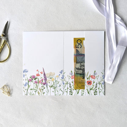 Print at Home Floral Greeting Card with optional pocket for the gift card or gift voucher