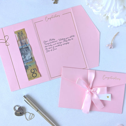 Pink congratulations gift envelope