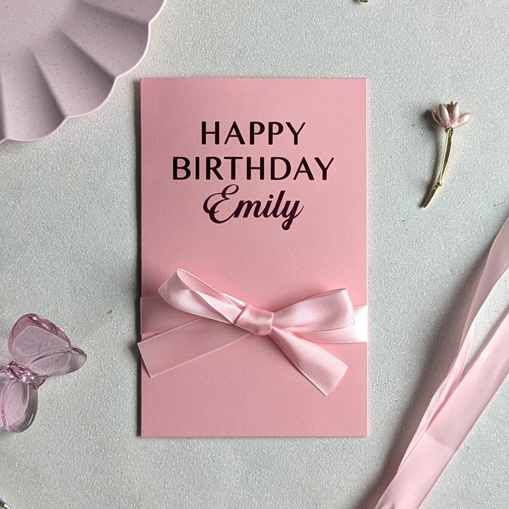 Unique Personalised birthday money envelope Pink card