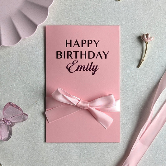 Unique Personalised birthday money envelope Pink card