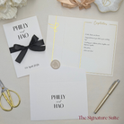 Personalised signature suite Wedding Card with Money Pocket with couples names and long date