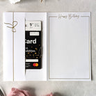 Beautiful  Personalised birthday money envelope white card with gift card in the gift pocket