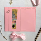 Inside of Pink bridal shower gift card holder for giving cash or gift card with 2 $50AUD notes in the gift pocket