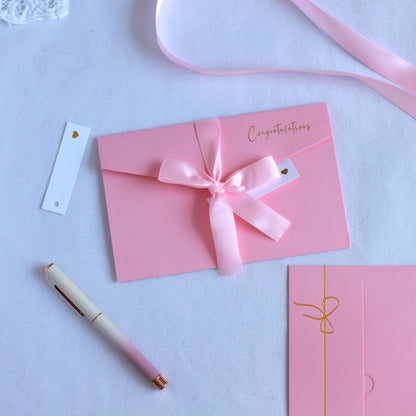 Pink bridal shower money envelope, money card, money wallet