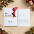 Signature Merry Christmas Card with Red Satin Ribbon