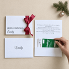 Signature suite personalised gift envelope christmas red ribbon with gift card in the pocket