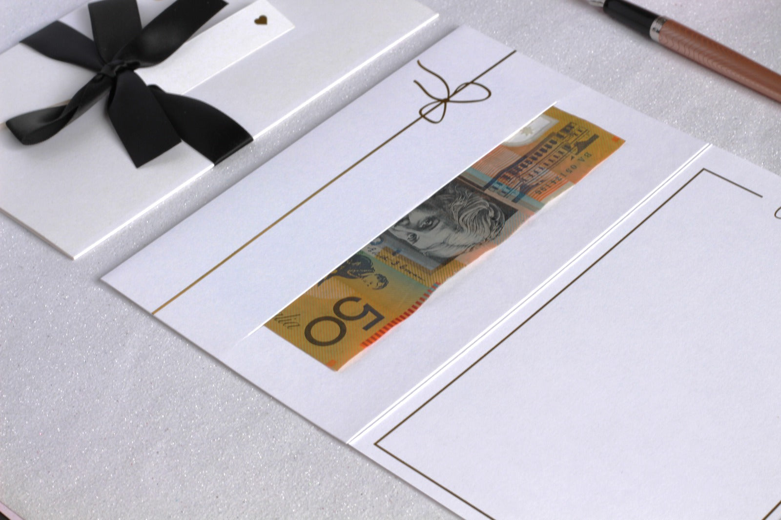 Wedding card with money pocket 