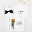 Persoanlised wedding money card with cash in the gift pocket and personalised with the bride and grooms names