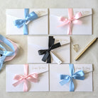 5 pack white birthday money envelopes with ribbons and tags