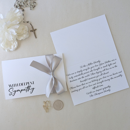 Condolence Card - With Deepest Sympathy | Luxury Ribbon