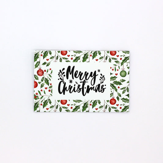 mistletoe and bauble christmas greeting card. Money envelope for giving money, gift card or gift voucher