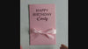 Video showing detail of Unique Personalised birthday money envelope Pink card